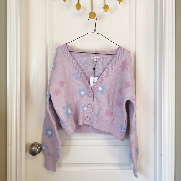 For Love And Lemons Sweaters - For Love & Lemons Willow Floral Sweater - XS